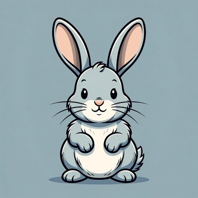 Cute gray bunny illustration