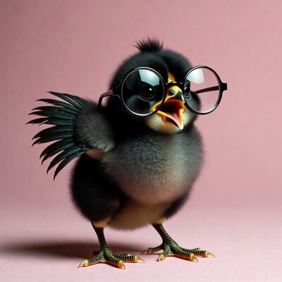 Cute chick wearing glasses