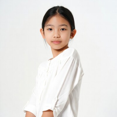 Asian girl in white blouse