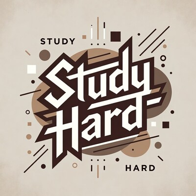 Study Hard Typography Illustration