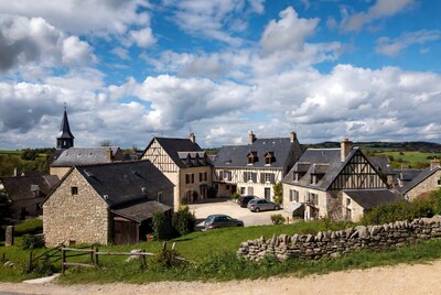 French village with half-timbered houses