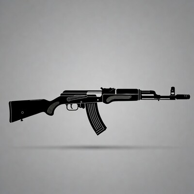 AK-47 Rifle Silhouette Illustration