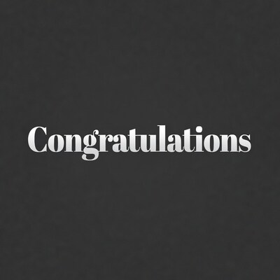 Congratulations Text on Black Background