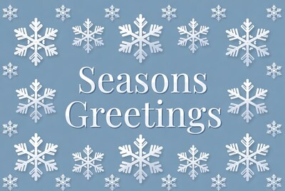 Seasons Greetings with Snowflakes