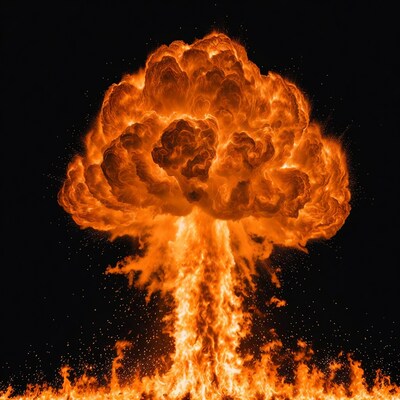 Massive fiery nuclear explosion