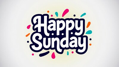 Happy Sunday Text Illustration