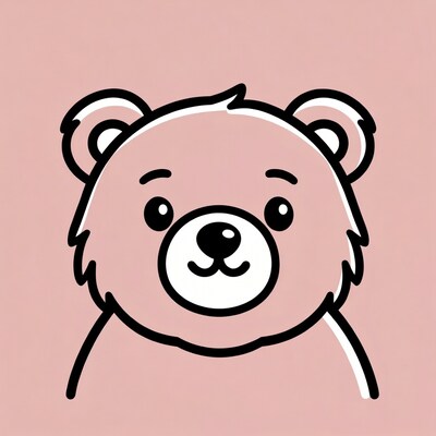 Cute Pink Cartoon Bear