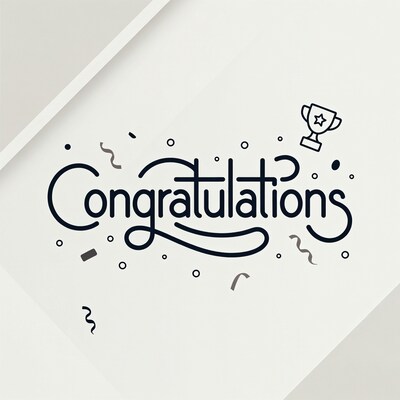 Congratulations Illustration with Trophy