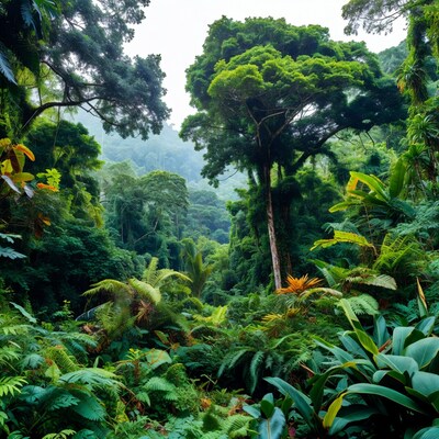 Lush Tropical Rainforest Jungle Landscape
