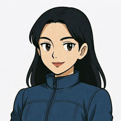 Anime girl in blue jacket