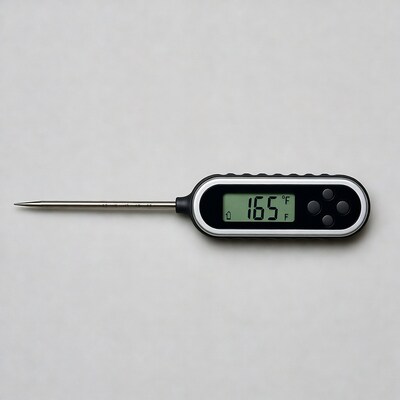 Digital Meat Thermometer Reading 165°F
