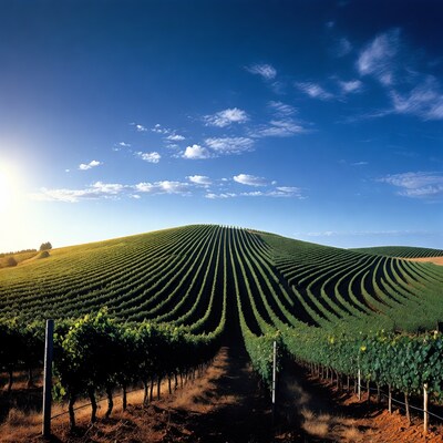 Vineyard Rows on Sunny Hill