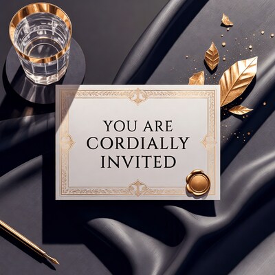 Elegant Gold 'You Are Cordially Invited' Invitation