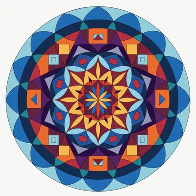 Colorful Geometric Mandala Illustration