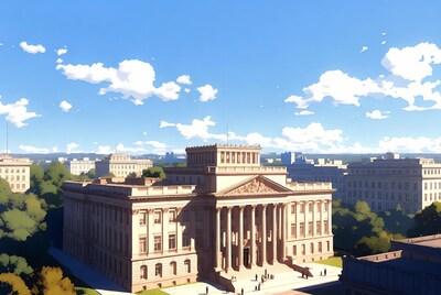Grand Neoclassical Building with Columns