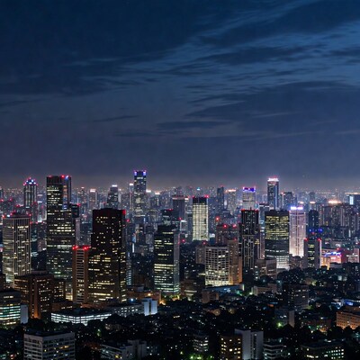 Vibrant Night Skyline Cityscape