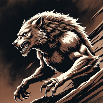 Roaring Werewolf Illustration