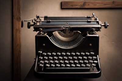Vintage Typewriter on Wooden Table