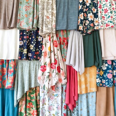 Floral Fabric Swatches Hanging Display