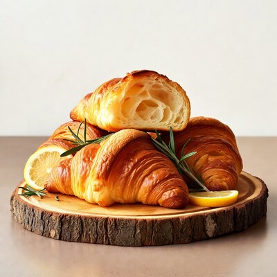 Fresh Croissants with Lemon and Rosemary