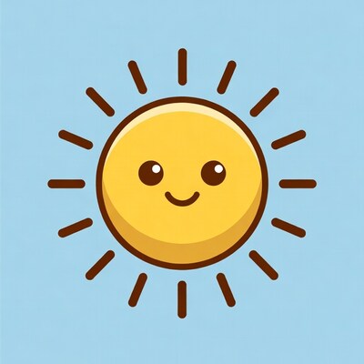 Cute Smiling Sun Illustration