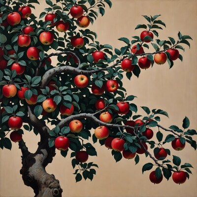 Apple Tree with Red Apples