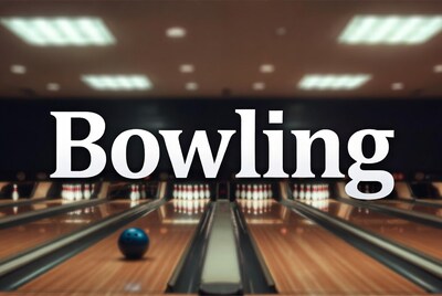 Bowling alley with ball and pins