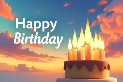 Happy Birthday Cake Sunset Sky