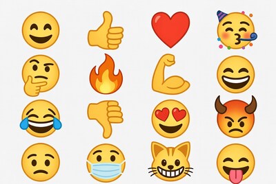 Emoji Collection on White Background