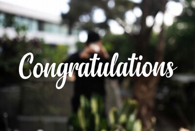 Congratulations Text with Blurred Man