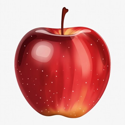 Shiny red apple illustration