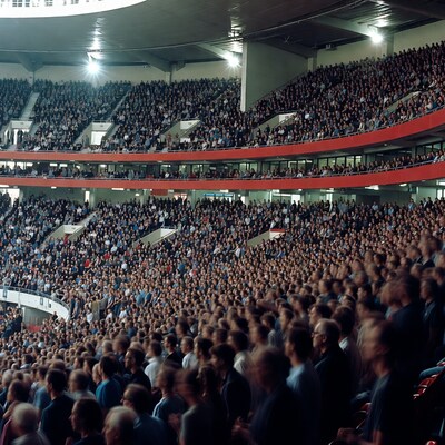 Crowded Arena Audience in Stadium