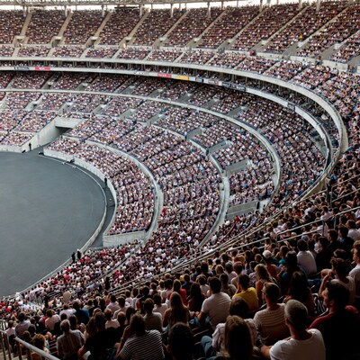 Crowded Stadium Full of Spectators