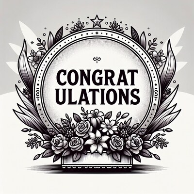 Congratulations Floral Frame Illustration