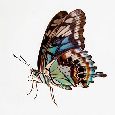 Colorful Butterfly on White Background