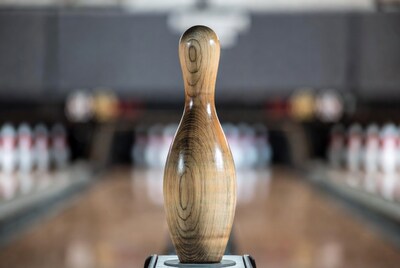 Wooden Bowling Pin on Lane