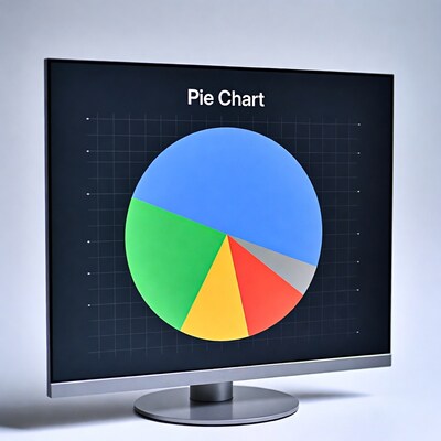 Colorful Pie Chart on Monitor