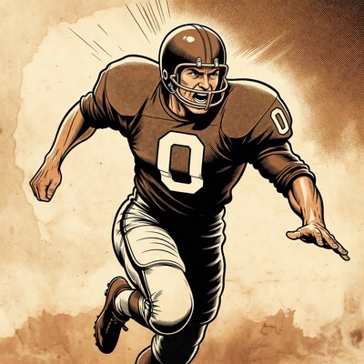 Running Football Player Illustration