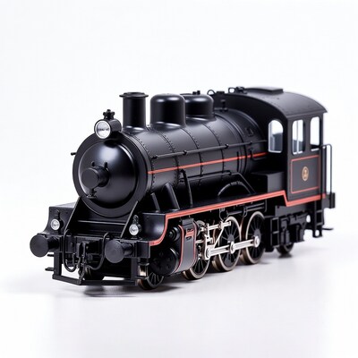 Black Steam Locomotive Model