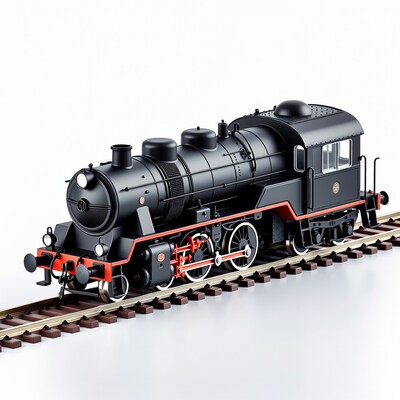 Black Steam Locomotive on Rails
