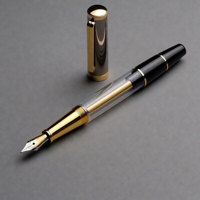 Luxury Gold Fountain Pen Open