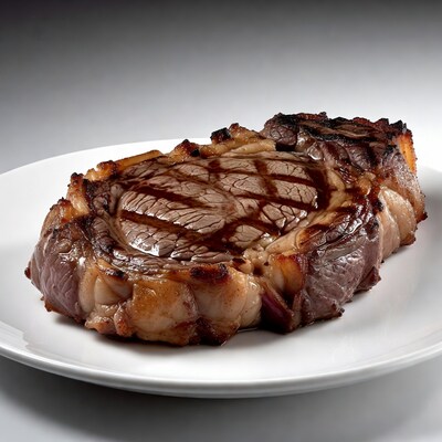 Grilled Ribeye Steak on Plate