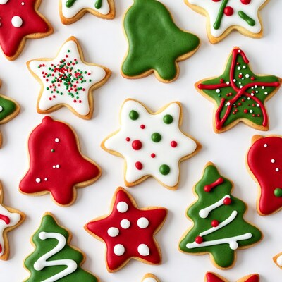 Christmas Cookies on White Background