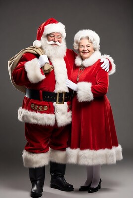 Santa Claus and Mrs. Claus posing together