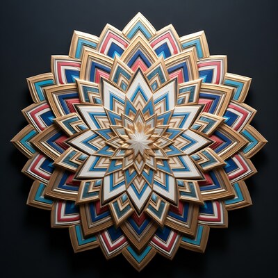 Colorful Mandala on Dark Background