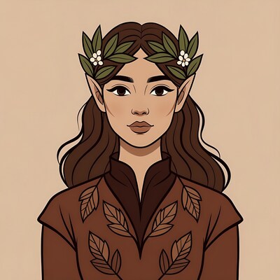 Elf woman with laurel wreath