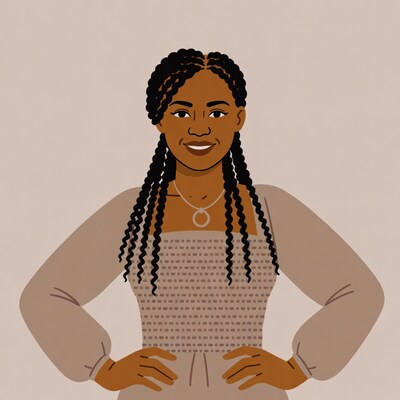 African-American woman with braids smiling