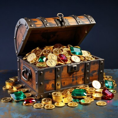 Open Treasure Chest with Gold Coins