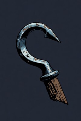 Rusty anchor hook illustration