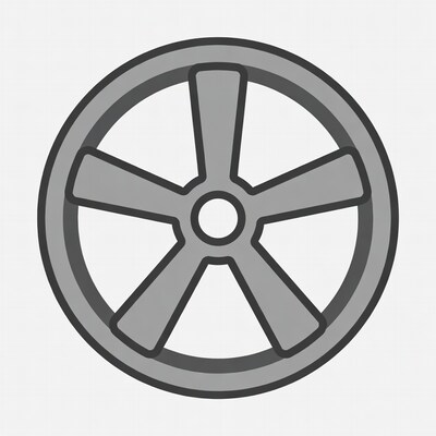 Gray Steering Wheel Illustration
